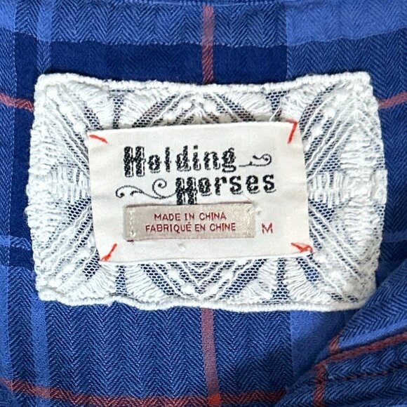 Anthropologie Holding Horses Halfpenny Plaid Hi Lo Asymmetrical Boho Tunic - Picture 7 of 15